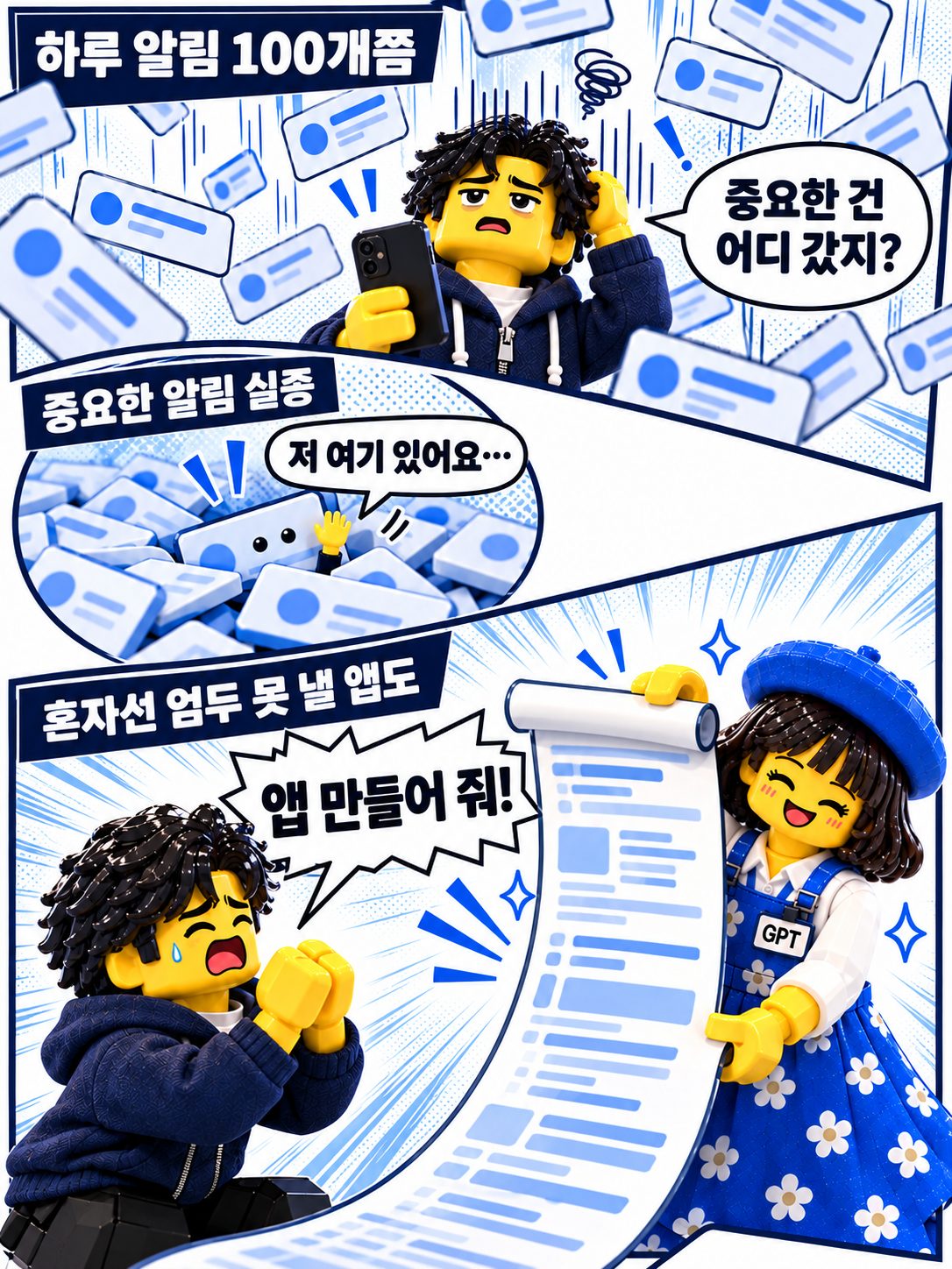 레고 만화 — 알림 폭탄