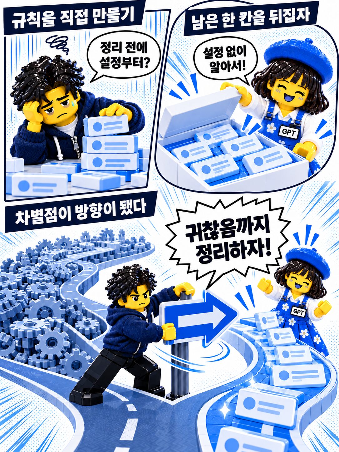 레고 만화 — 방향을 틀다