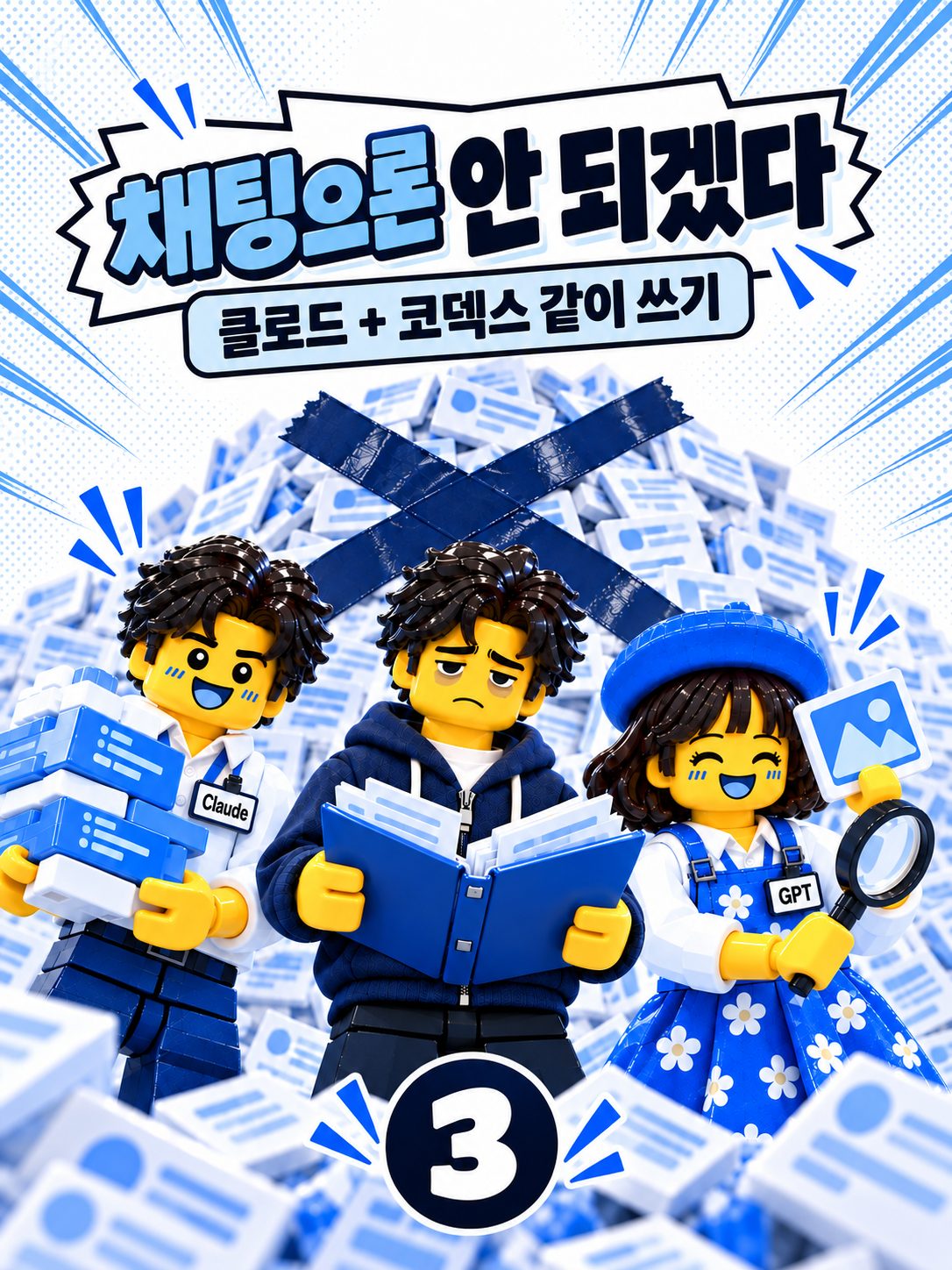 레고 만화 표지 — 채팅으론 안 되겠다
