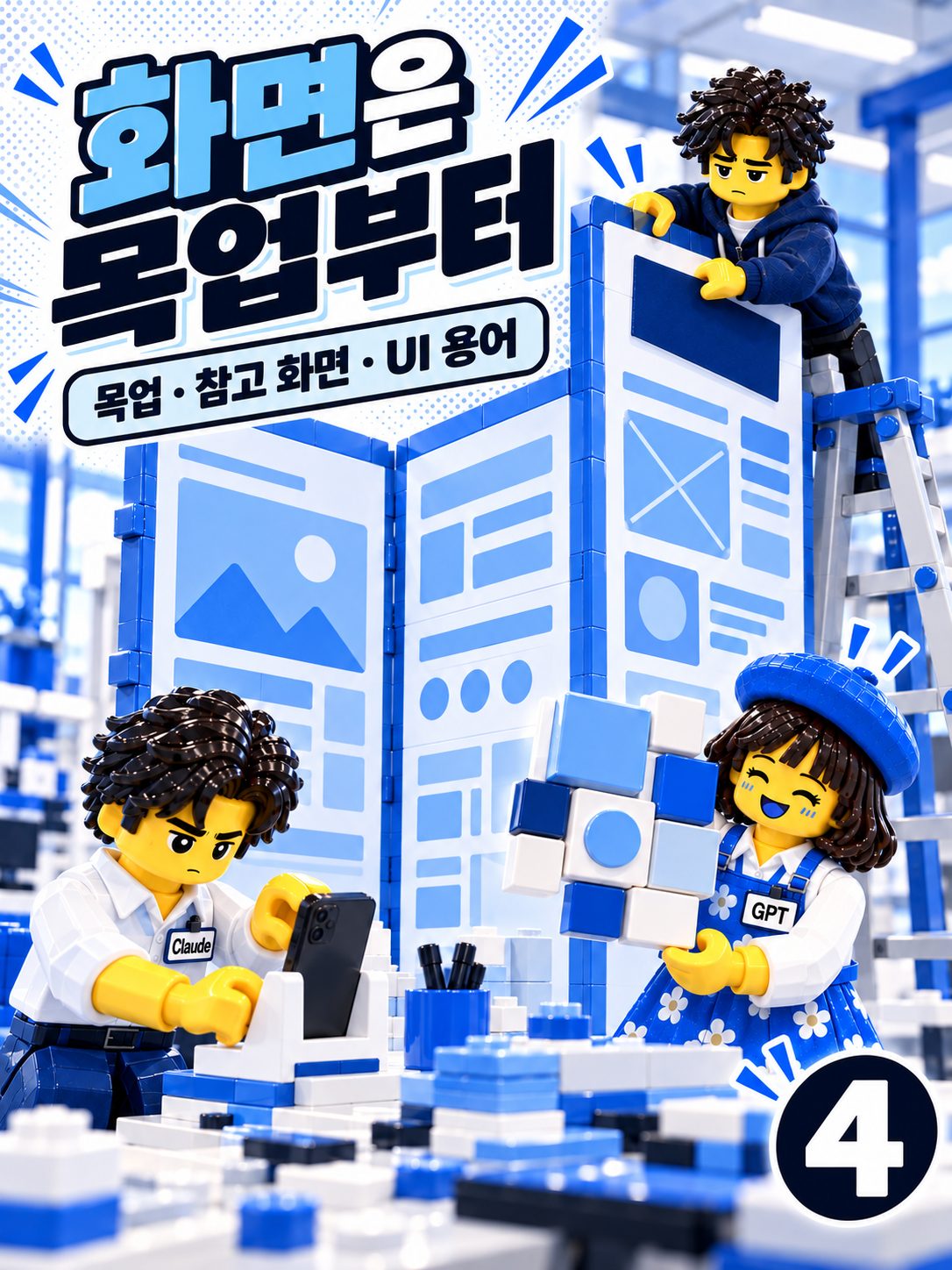 레고 만화 표지 — 화면은 목업부터