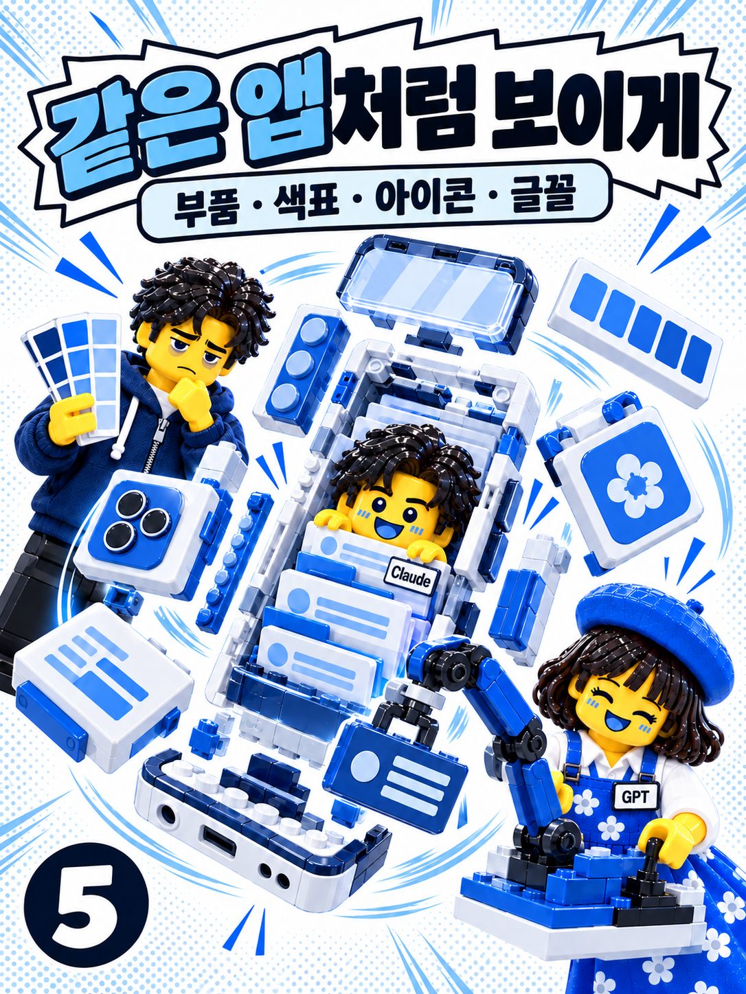 레고 만화 표지 — 같은 앱처럼 보이게