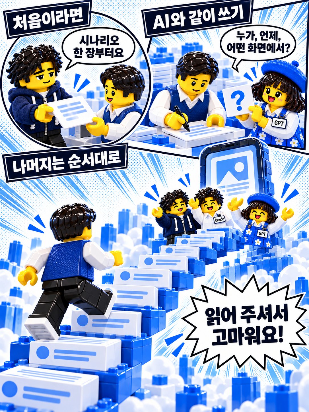 레고 만화 — 시나리오 한 장부터