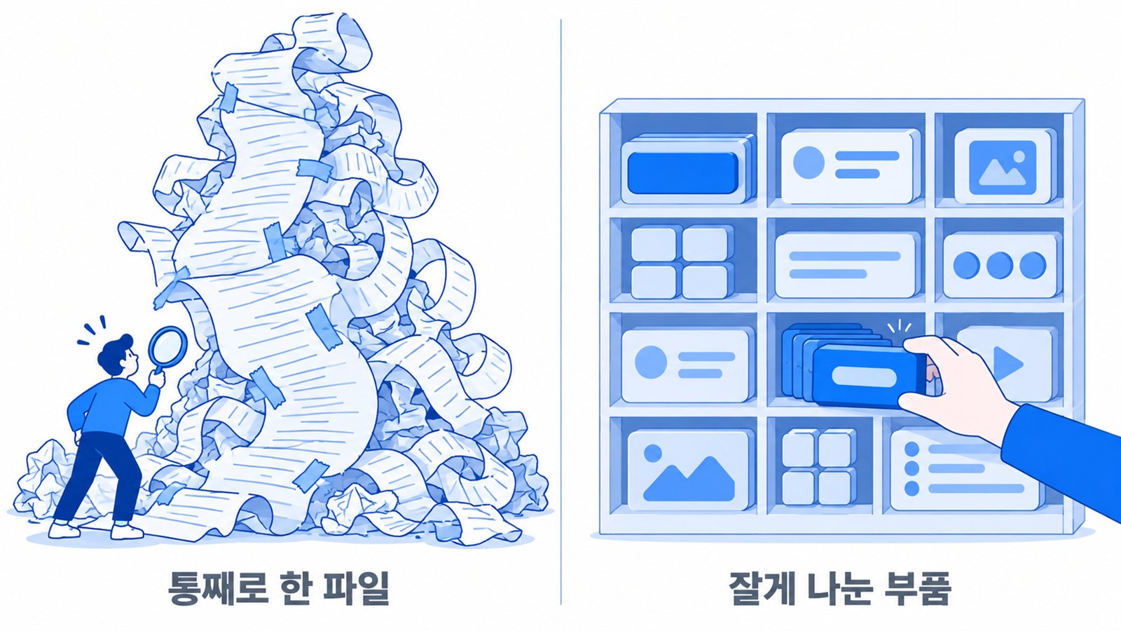 화면을 부품으로 나눈 그림